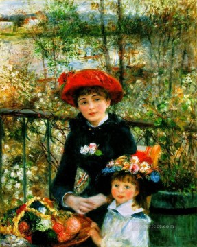 Dos hermanas en la terraza maestro Pierre Auguste Renoir Pinturas al óleo